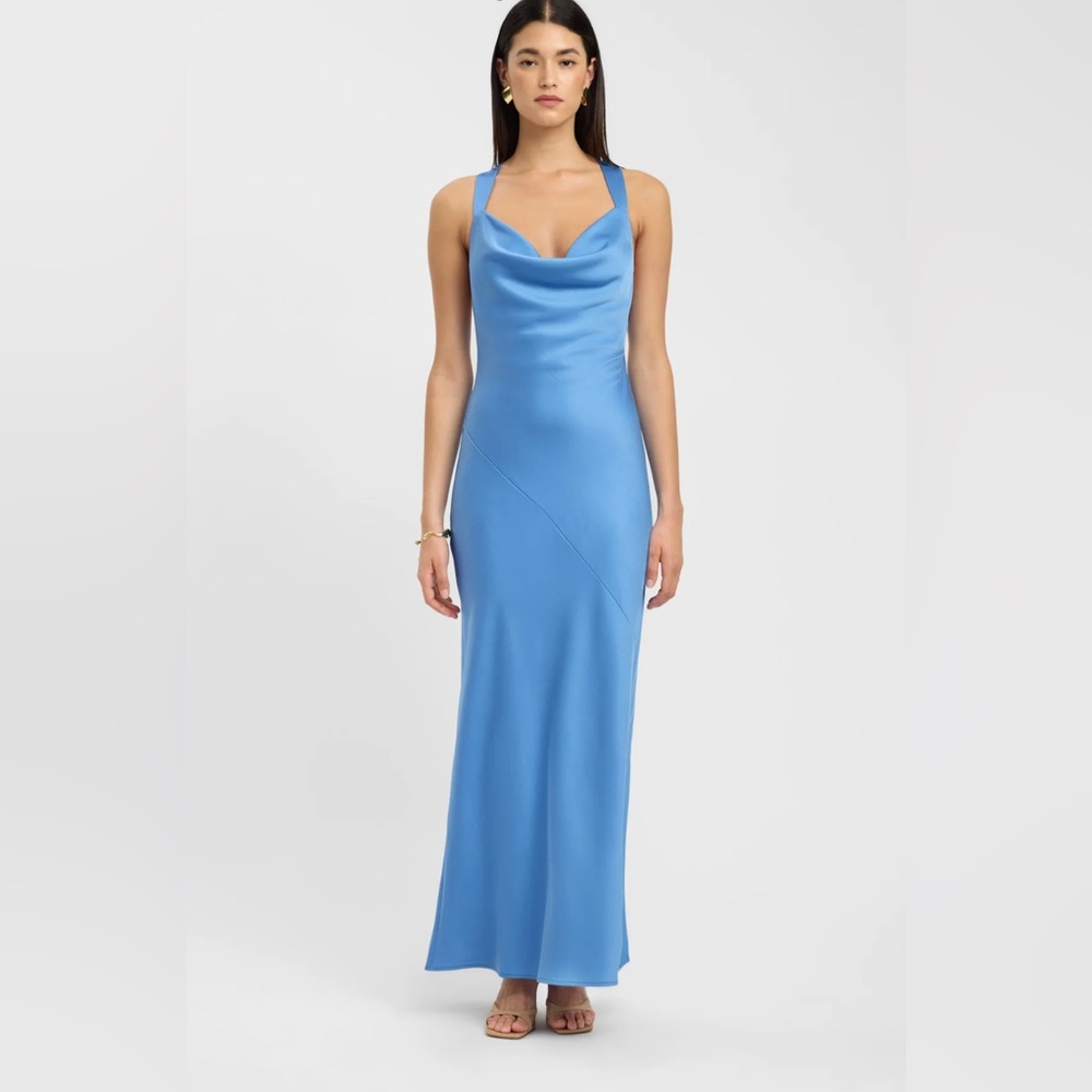 Kookai Palermo Blue Women's Cowl Neck Dress sz Small